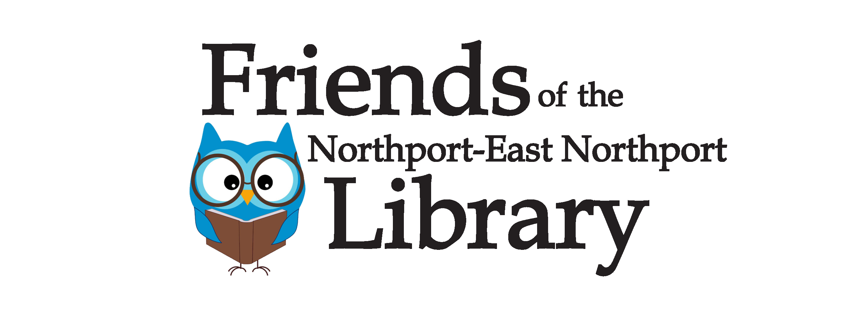 Friends of the Northport-East Northport Public Library logo with reading owl