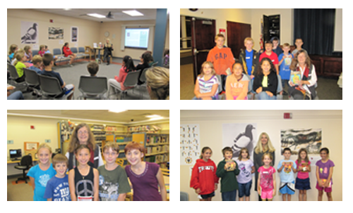 Photo collage from author visits from George Hagen, Ann Hood, and Sheila Turnage