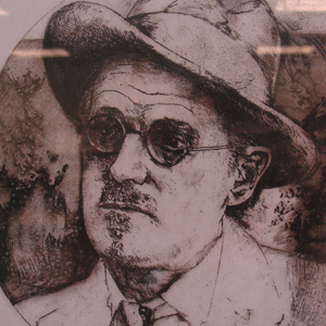 Lithograph of James Joyce's face