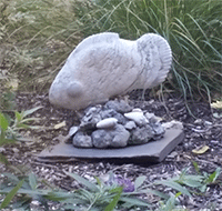 Rockfish sculpture depicting a fish and a pile of rocks