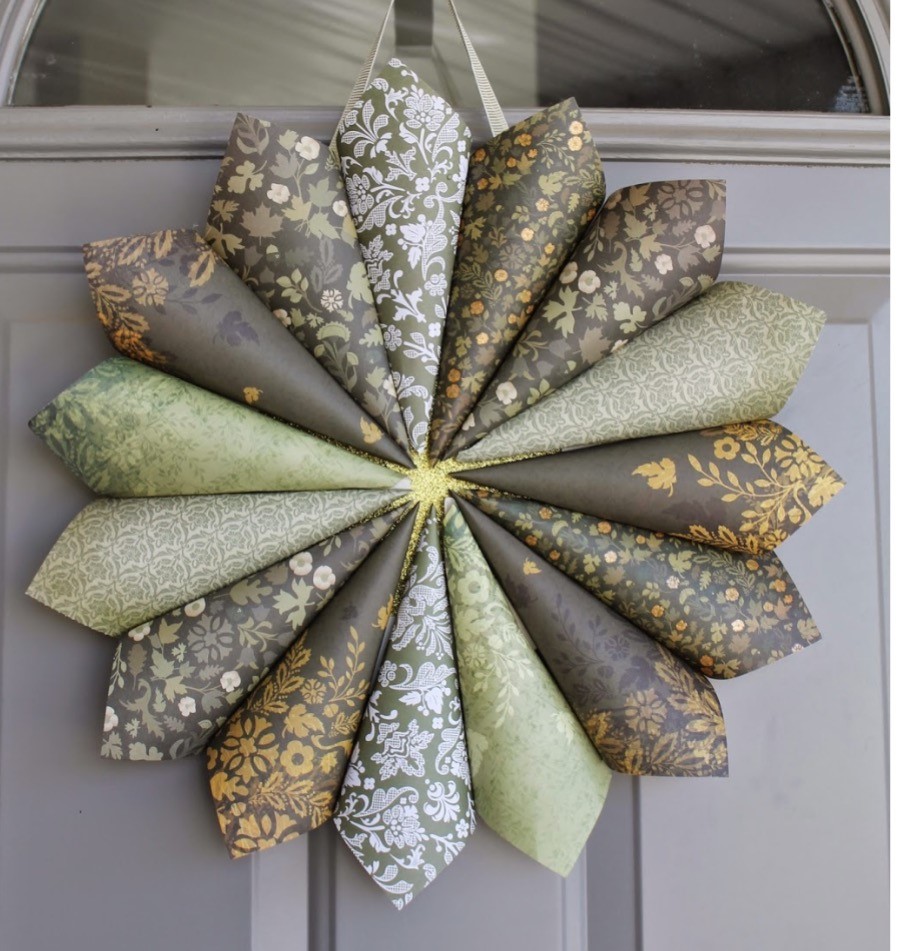 Rolled Patterned Paper Wreath