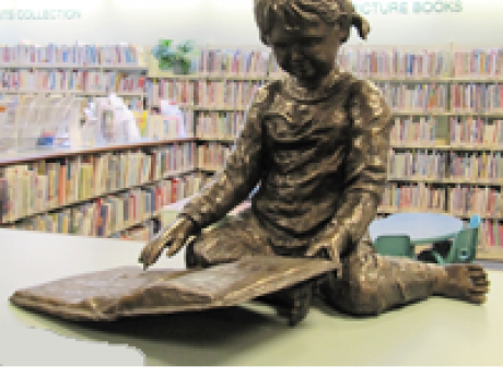 Bronze Reading Girl Sculpture