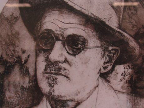Lithograph of James Joyce's face