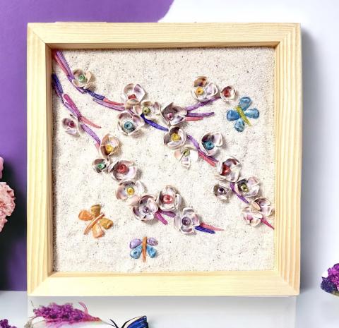 Cherry Blossom Seashell Art