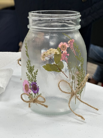 Pressed Flower Mason Jar